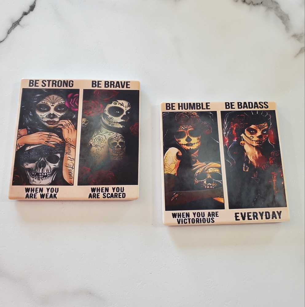 Be Strong, Be Brave 2 Pack Sandstone Coasters